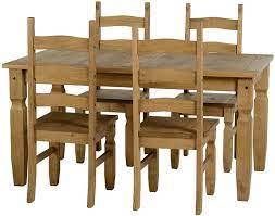 August grove this beautiful pine wood dining. Corona Mexican Pine Dining Table And Chairs Sets Corona 5ft Dining Set And 4 Chairs Amazon Co Uk Kitchen Home