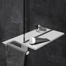 Huppe Select Shower Board Geklemmt Silber Matt Sl2401087 Handtuchhalter Glaswand Dusche Duschablage