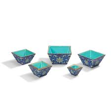 4.8 out of 5 stars. A Set Of Nine Fitted Blue Ground Famille Rose Square Bowls Tongzhi Six Character Seal Marks In Iron Red In A Double Square And Of The Period 1862 1874 Christie S