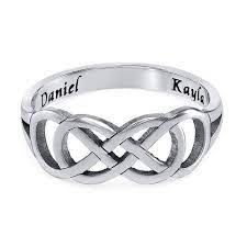 Double Infinity Ring With Inner Engraving Infinity Ring Diamond Anniversary Rings Jewelry