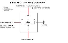 In a basic or resistor protection relay, pins 1 and 2 of the micro relays and pins 85 and 86 of the mini relays can be interchanged positive or negative. Diagram Simple 5 Pin Relay Diagram Wiring Diagram Full Version Hd Quality Wiring Diagram Evacdiagrams Bikeworldzerowind It