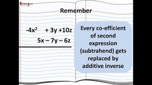 Maths How To Subtract Algebraic Expression English Youtube