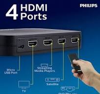 Philips Elite 4-Port HDMI Splitter Switch with Wireless Remote, Black