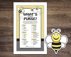 Instant Download Bee Theme Baby Shower What S In Your Etsy Bee Baby Shower Theme Baby Shower Game Cards Bee Theme