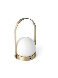 Carrie Portable Led Lamp In Brushed Brass Burke Decor