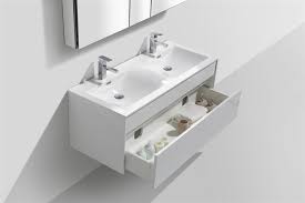 Vanity can decorate even the most boring bathroom. Fitto 48 Double Sink High Gloss White Wall Mount Modern Bathroom Vanity