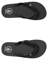 Volcom Rocker 2 Mens Thong Stoney Black Mens Slippers Size