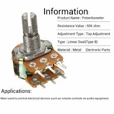 Pin = > output signals. 5 Pcs B50k Oh6 Pins Split Shaft Rotary Dual Taper Potentiometers Business Industrial Potentiometers Alberdi Com Mx