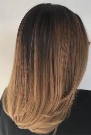 Side part with side fringe. Cute Medium Length Haircuts Hairstyles Balayage Straight Up
