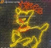 Outdoor Customized Commercial Christmas Decoration 2D Deer Motif Light