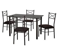 Target Marketing Systems 5 Piece Valencia Dining Set With 1 Table And 4 Chairs Black Dinette Kitchen Table Table Rectangular Dining Table