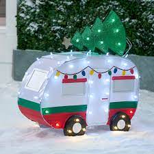 We love our happy camper! Holiday Time Light Up Led Outdoor Camper With Christmas Tree Decoration 28 Walmart Com Walmart Com