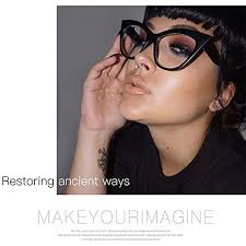 Ashley GAO Vintage Cat Eye Frauen PC Brillen Brillengestell Klassische  Einfarbige Spiegel Brillen Brillengestell Myopie Rahmen : Amazon.de: Fashion