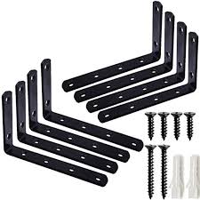 Heavy duty stainless steel shelf brackets. 8 Pcs Shelf Brackets Black Stainless Steel L Shaped Corner Bracket 3mm Thick Heavy Duty Joint Right Angle Brack Black Shelf Brackets Support Wall Angle Bracket