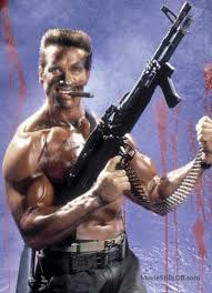 Whenever you read a article on the greatest action movies this movie is always in the conversation. Commando Promo Shot Of Arnold Schwarzenegger Arnold Schwarzenegger Arnold Schwarzenegger Movies Arnold Movies
