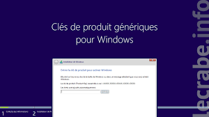 Sep 16, 2016 · message et code d'erreur empêche de finaliser l'activation de windows 10. Cles De Produit Generiques Pour Installer Windows 10 8 7 Vista Xp Le Crabe Info