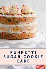Cookie Cake A Playful Twist On A Funfetti Cake Recipe Recipe In 2020 Sugar Cookie Cakes Cookie Cake Funfetti Cake