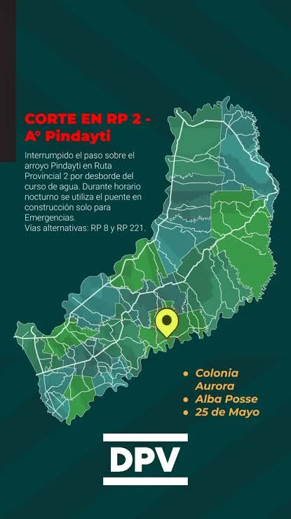 Cierran el tr�nsito sobre el puente del arroyo Pindayt� en la ruta provincial 2 | El Territorio
