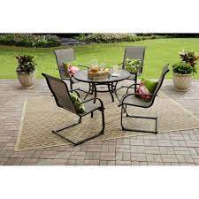 5 Piece Dining Set With Umbrella Hole Table Four Chairs Patio Furniture Patiodining Outdoor Dining Set Patio Dining Set Patio