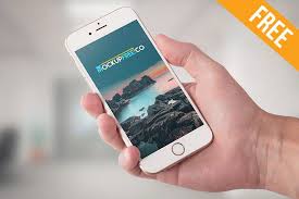 Free in hand mobile mockup (psd). Iphone 6 Hand Hold Free Psd Mockup Free Psd Templates