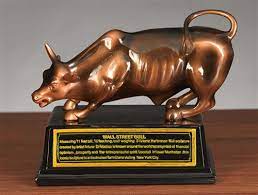 Charging bull, sometimes referred to as the bull of wall street or the bowling green bull, is a bronze sculpture that stands on broadway just north of bowling green in the financial district of manhattan in new york city. The Wall Street Bull Statue Bronze Wall Street Bull Statue