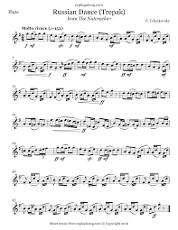 Tchaikovsky Russian Dance Trepak From The Nutcracker Flute Sheet Music Russian Dance Sheet Music