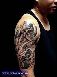 Maybe you would like to learn more about one of these? Hinh Xam Ca Chep Khong Mau Koi Tattoo Sleeve Koi Tattoo Design Koi Dragon Tattoo