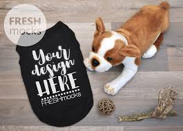 Black Dog Puppy Tshirt Shirt Mockup Black Pup Mock Up On Dog Clothes Pet Shirts Dog Shirt