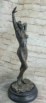 Large Nude Statue Venus Bronze With Figurine Cherub Sculpture Deco Artwork  NR 