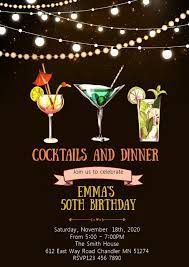 Looking for formal black tie dinner dance party fundraiser flyer poster? Cocktail And Dinner Party Theme Invitation Template Postermywall