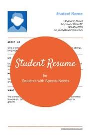 Student Resume For Students With Special Needs Student Resume Special Needs Student