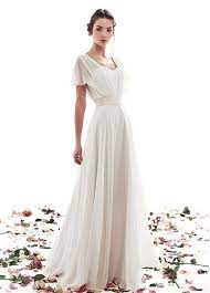 Cap Sleeves Chiffon Wedding Dress Bridal Gown Custom Size 4 6 8 10 12 14 16 18 Vintage Wedding Dress Boho Wedding Dresses Simple Wedding Dress Chiffon