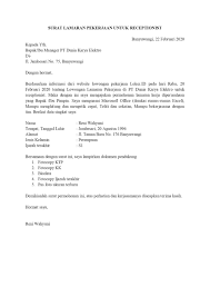 Surat lamaran kerja khusus bagi anda yang memiliki pengalaman magang maka sebaiknya yang harus dicantumkan adalah berikan surat rekomendasi juga dari perusahaan dimana tempat anda magang sebelumnya atau bisa juga. Pin Oleh Owa Lahh Di Surat Surat Tulisan Tulisan Tangan