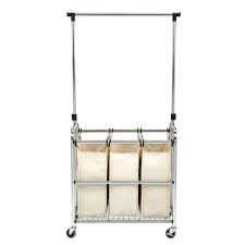 Uline stocks a wide selection of organizer cart. Rolling Laundry Hamper Sorter Cart Clothes Rack Hanging Bar Heavy Duty W Wheels Household Supplies Cleaning Laundry Carts Hampers
