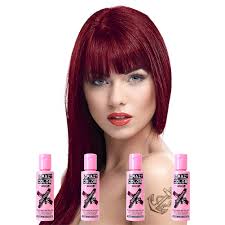 More images for bordeaux color » Crazy Color Semi Permanent Bordeaux Red Hair Dye 4 Pack 100ml