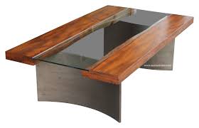 Reclaimed Wood Free Edge Coffee Table With Industrial Metal Legs Wood And Metal Tea Table Design Recycle Timber