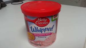 Mix a box of angel food cake mix (the just add water variety) and a 22 ounce can of lemon pie filling. Betty Crocker Frosting Strawberry Mist Calories And Nutrition Facts Youtube