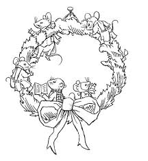 Christmas Wreath Yule Mice Christmas Coloring Pages Christmas Colors
