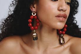 Red Coral Earrings, Statement Earrings, Shoulder Grazing Earrings, Long  Earrings, Vintage Style, Fashion Jewelry, Gift for Her, Oversized