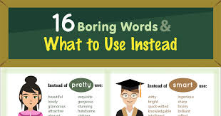 Here is a comprehensive list of words containing each letter of the alphabet. 16 Boring Words What To Use Instead Infographic