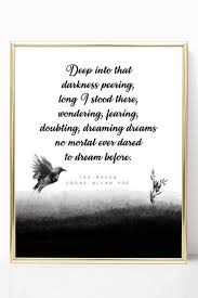 Edgar Allan Poe The Raven Art Gothic Home Decor Literary Prints Literature Poster Book Quote Black And White Wall Literature Posters Book Quotes Fiction Quotes