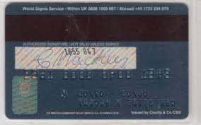 Visa, maestro, mastercard (mc) amex, discover, dci. Bank Card World Signia Coutts Co United Kingdom Of Great Britain Northern Ireland Col Gb Mc 0048