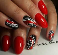 Beautiful Black And Red Nail Ideas Manikyur Video Uroki Art Simple Nail Nail Art Nail Designs Red Nails
