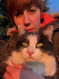 Tuesday 23rd December 2025, 17.5c and Fig Tree Bay has big waves, some  surfers and some regular beach goers and, of course, a few cats. The patio  cats were awaiting my return.