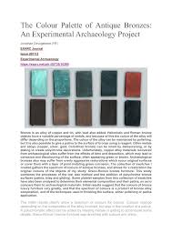 Maybe you would like to learn more about one of these? Pdf The Colour Palette Of Antique Bronzes An Experimental Archaeology Project