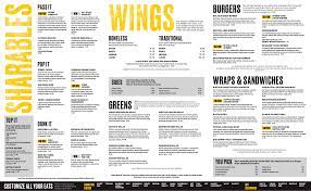 Buffalo Wild Wings Menu Edocr