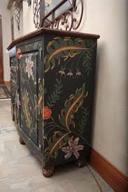 Guild Master Hand Painted Sideboard Cabinet Painted Sideboard Decoupage Furniture White Painted Furniture