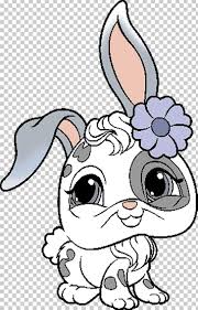 A rabbit with a flower of lps. Dog Coloring Book Littlest Pet Shop Png Clipart Animals Artwork Black And White Blythe Child Free
