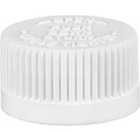 24mm 24-400 White Child Resistant Cap (PDT) w/HIS Liner for PET/PVC,  1-Piece, Clean Peel