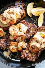 Steak & Creamy Garlic Shrimp (Surf And Turf) - Cafe Delites